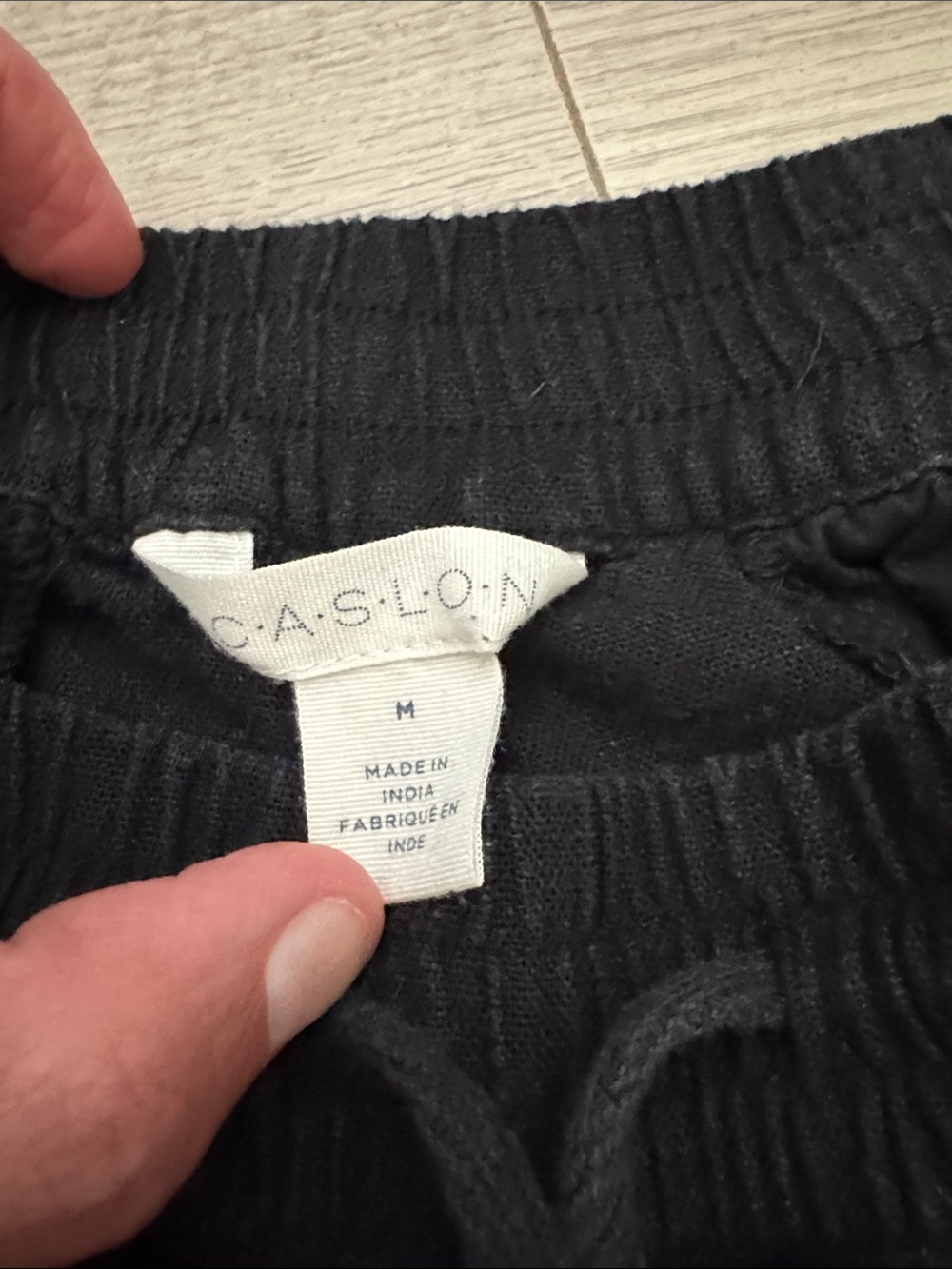Caslon Black Drawstring Linen Pants - Picture 2 of 3